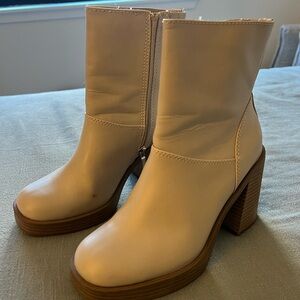 Target Cream Heeled Boots
